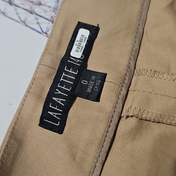 Lafayette 148 New York Beige Bootcut Trousers Pants Size 0 - Picture 3 of 7